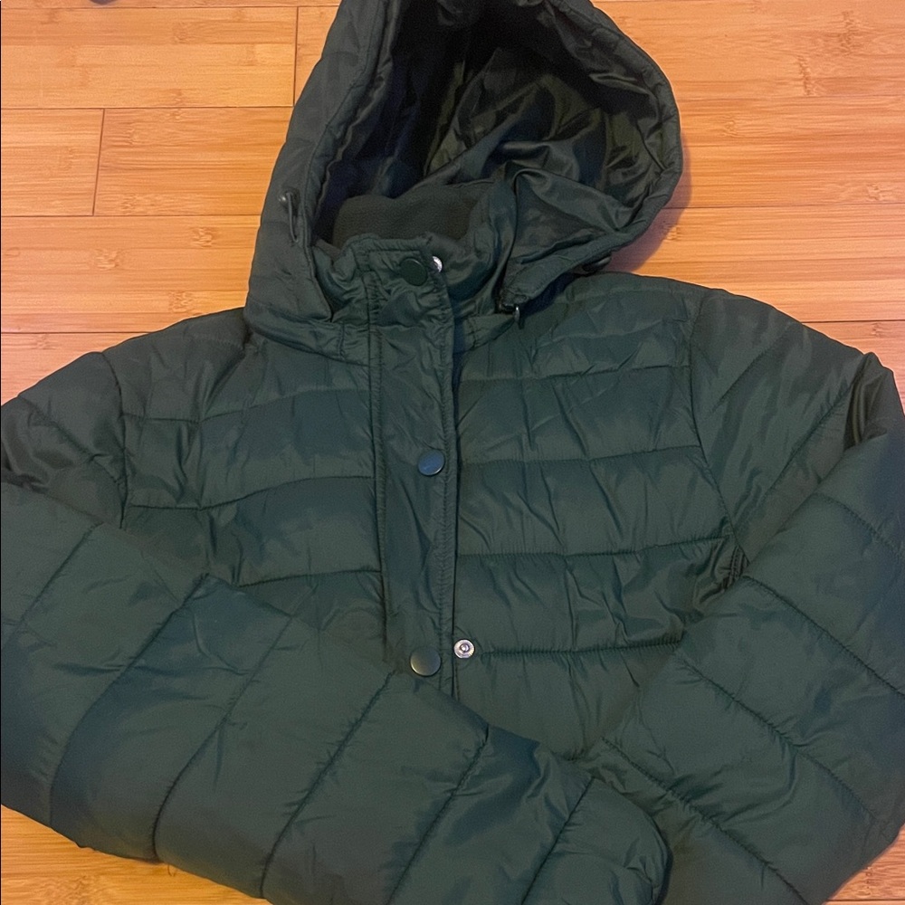 Time and Tru Dark Green Puffer Jacket